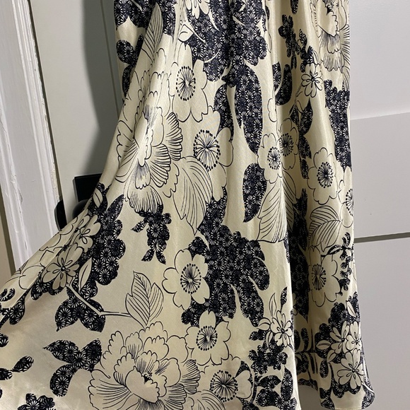 Beautiful vintage Nine West dress cream and black floral size 10 - Picture 5 of 7